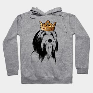 Bearded Collie Dog King Queen Wearing Crown Hoodie